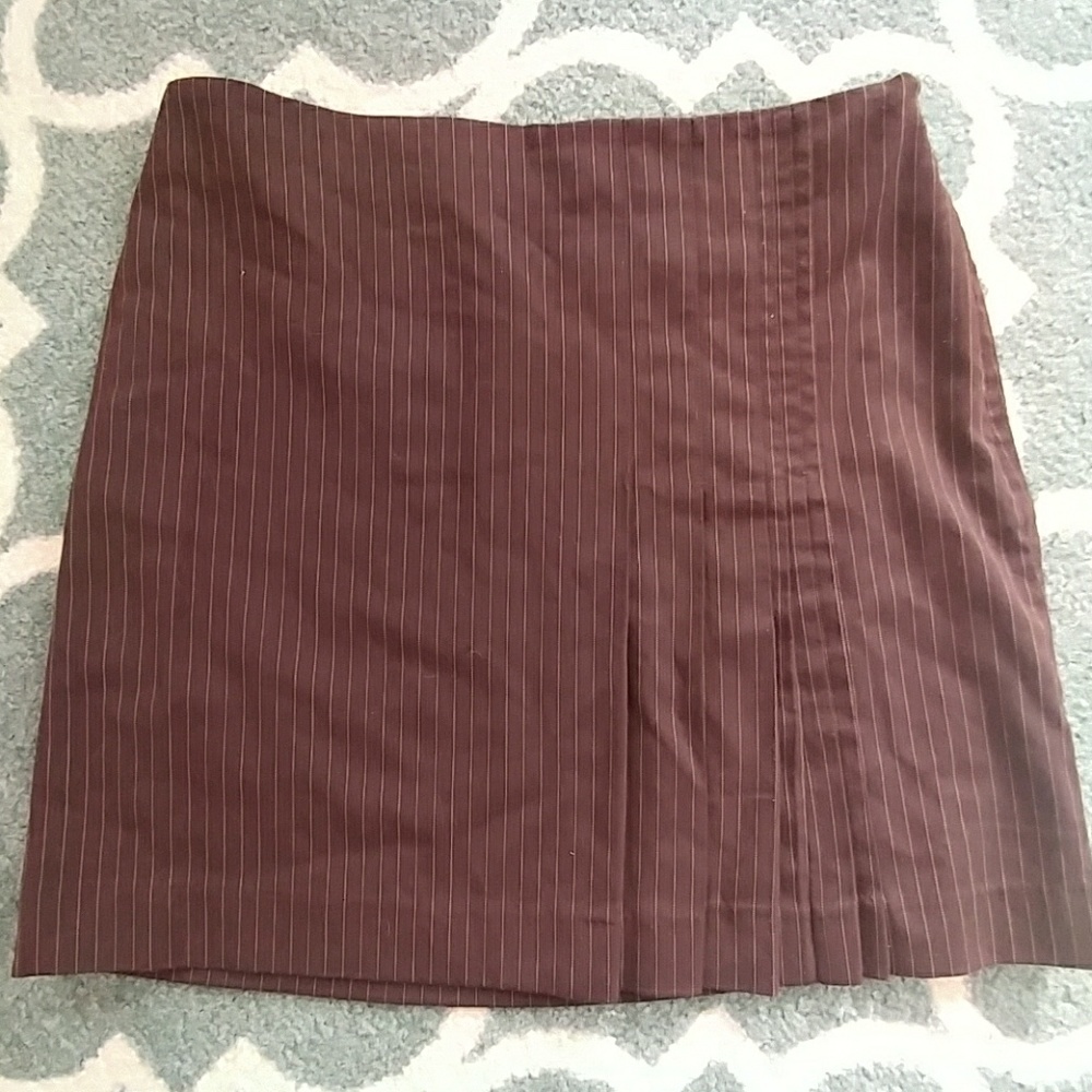 Chocolate Brown Pinstriped Skirt